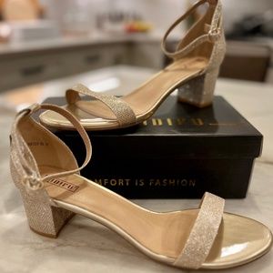 IDIFU Women’s Block Heel Ankle Strap Dress Sandal - Wedding